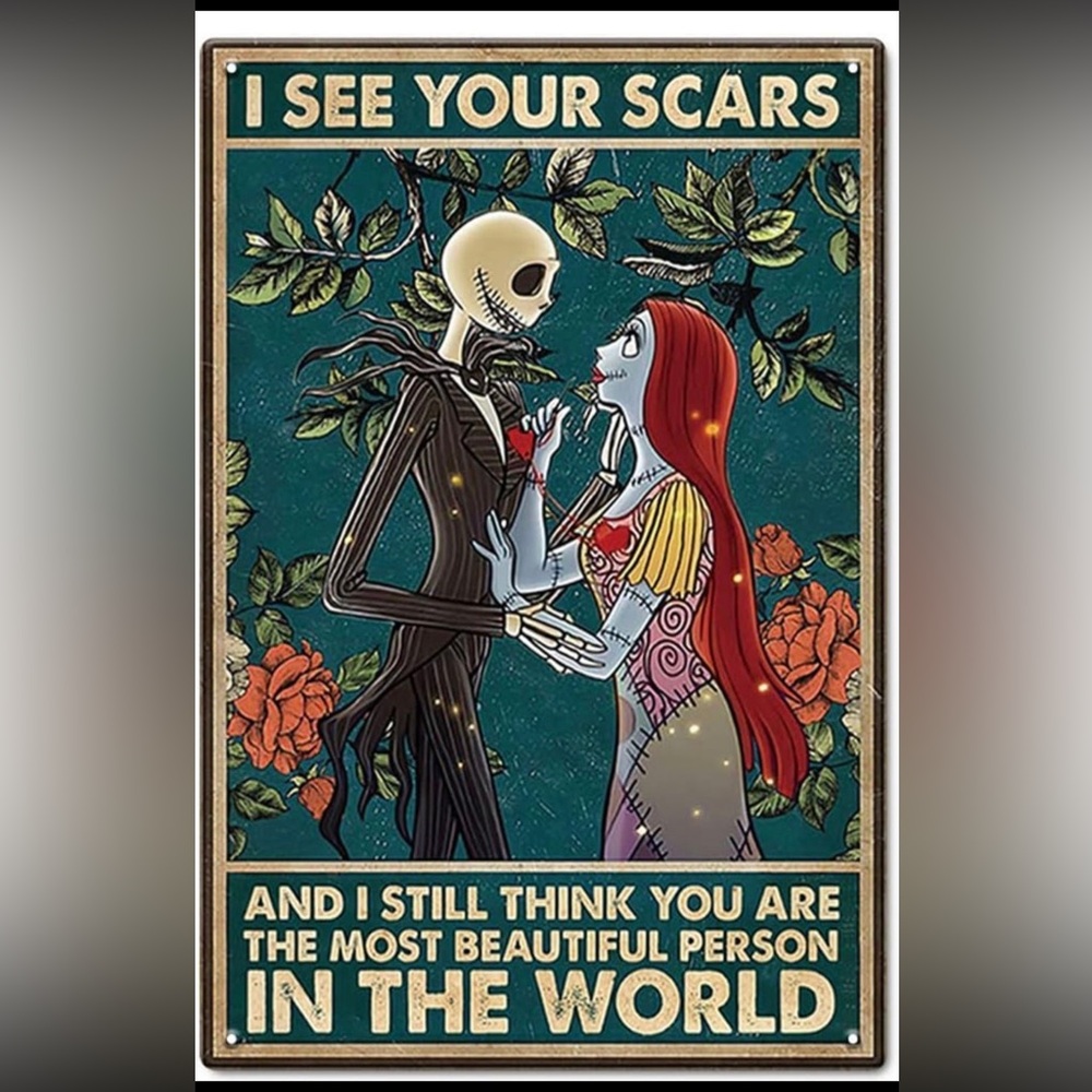 Nightmare Before Christmas Sally and Jack Sign